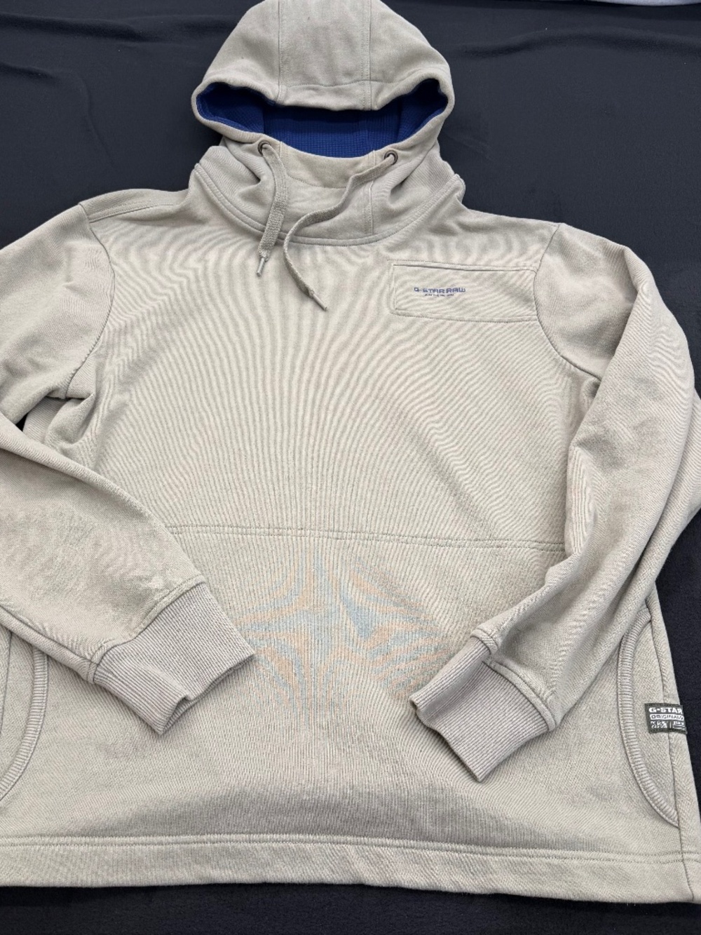 G-Star RAW Men’s Shield High Neck Pullover Hoodie Sweater Gray Green Size L